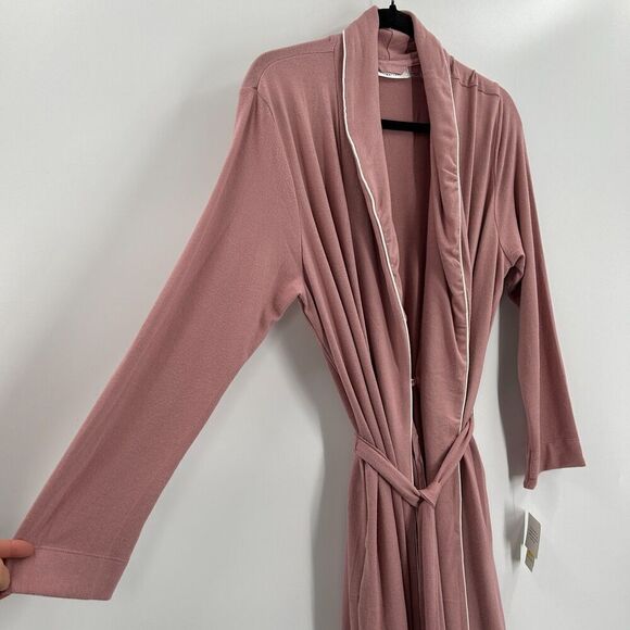 NWT NATORI Women's Dusty Rose Pink Super Soft Wrap Midi Robe Size Small - Picture 3 of 6
